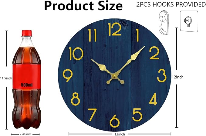 Wall Clock, Modern Wall Clocks Battery Operated, Silent Non Ticking Clock - Image 3