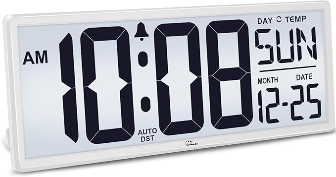 WallarGe Backlight Digital Wall Clock Battery Operated - by WallarGe