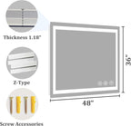 Koonmi 48"x36" LED Mirror for Bathroom, 90CRI Anti-Fog Vanity Mirror - Image 7
