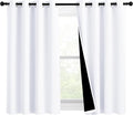 NICETOWN Pure White 100% Blackout Lined Curtains, 2 Thick Layers Completely by NICETOWN