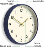 JONES CLOCKS® Studio wall Clock | Modern Round Style | 12 inch | Dark Navy Blue - Image 6
