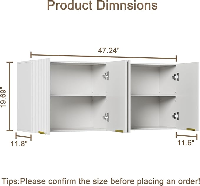 ChooChoo 4 Doors Wall Cabinet Laundry Room, Bathroom Wall Cabinet - Image 3