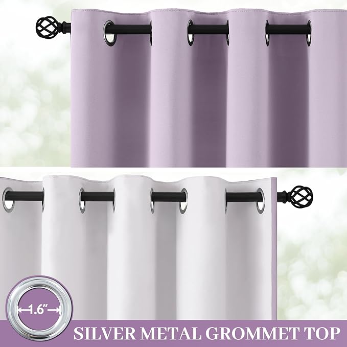 Yakamok 100% Blackout Curtain Panels 72 inches Cold and Light Blocking Drapes - Image 2