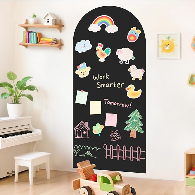 Magnetic Wall Decal for Kids 39.3x17.5 Inches Black Magnetic Wall Decal Arch by OMKSIH