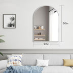 22" x 30" Silver Arched Mirror, Arch Bathroom Vanity Mirror, Modern Aluminum - Image 3