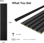 8-Pack WPC Wall Panels 108’’ x 6.3’’ 3D Slat Wall Panel Acoustic Wall Paneling - Image 2