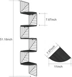 Love-KANKEI Corner Shelf Wall Mount of 5 Tier Rustic Wood Floating Shelves Wall - Image 3