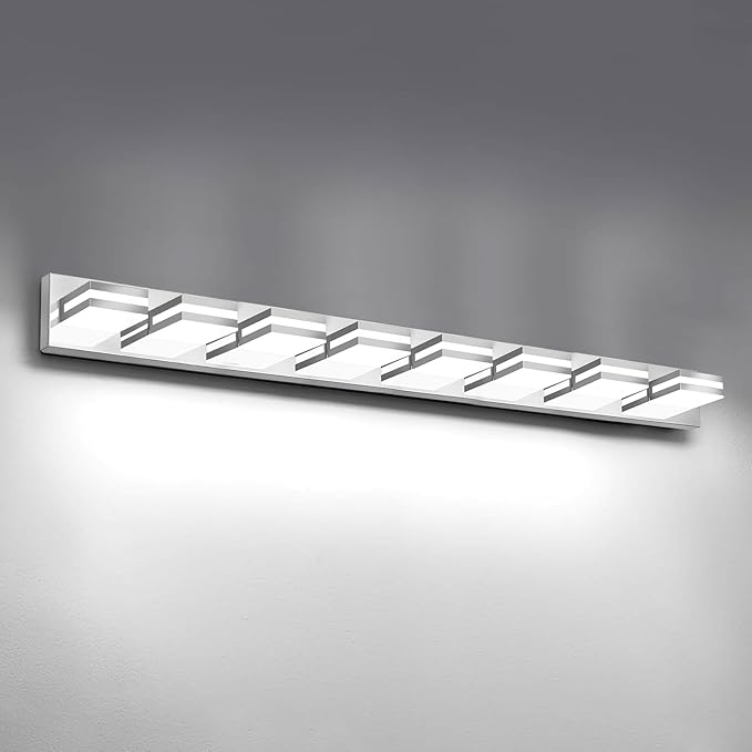 IZORRO LED Modern Bathroom Lights Fixtures, Chrome Acrylic Wall Lighting by IZORRO