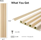 8-Pack WPC Wall Panels 118’’ x 6.1’’ 3D Slat Wall Panel Acoustic Wall Paneling - Image 2