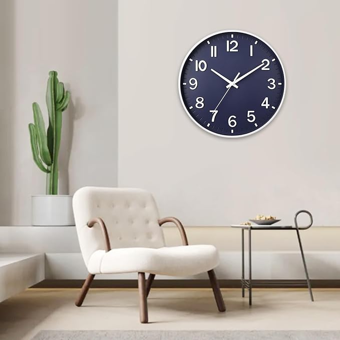 HZDHCLH Wall Clocks Battery Operated, Wall Clock Navy Blue, 12 inch Wall Clock - Image 8