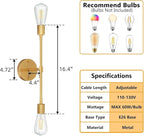 FadimiKoo 2-Light Gold Sconces Wall Light Fixtures, Bathroom Vanity Light - Image 2