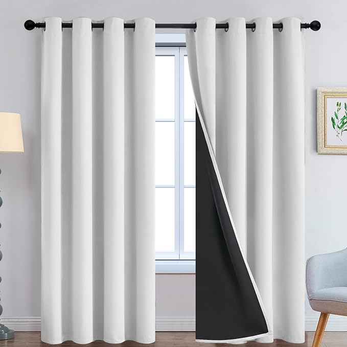 Yakamok 100% Blackout Curtains 90 Inches Long, 2 Thick Layers Heat and Full by Yakamok