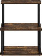 Furinno Turn-N-Tube 3-Tier Toolless Kitchen Storage Shelf, Amber Pine/Black - Image 6