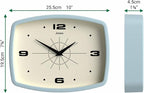 JONES CLOCKS® Movie wall Clock | Retro Rectangular Clock | 10 inch | Pale Blue - Image 4