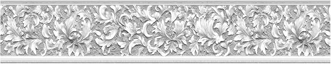 Floral Wallpaper Border 196x4 Inch Vintage Peel and Stick Wall Border Pink - Image 4