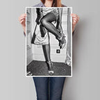High Fashion Poster Trendy Black and White Wall Art Retro Girl Room Decor - Image 3