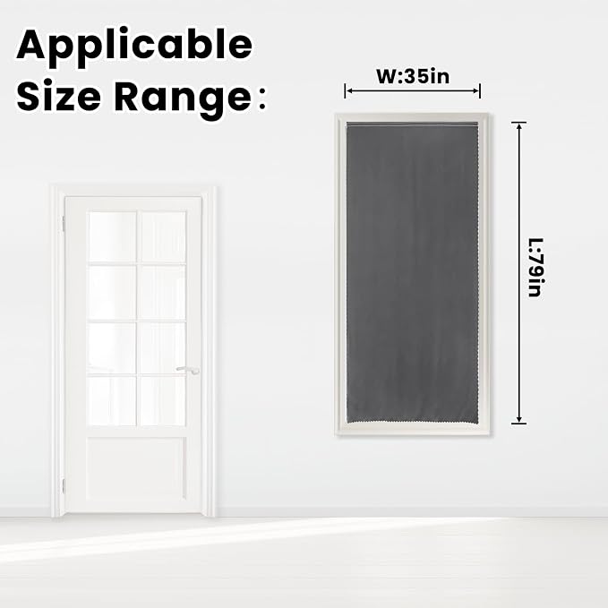 Magic Tape Stick On Curtains Window Shades Pull Down Blackout Window Cover - Image 7