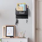 DRASTAR Mail Organizer Wall Mounted, Wooden Mail Sorter & Key Holder - Image 2