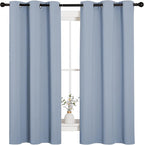 NICETOWN Vintage Blue Blackout Curtains 45 inches Length - Image 2