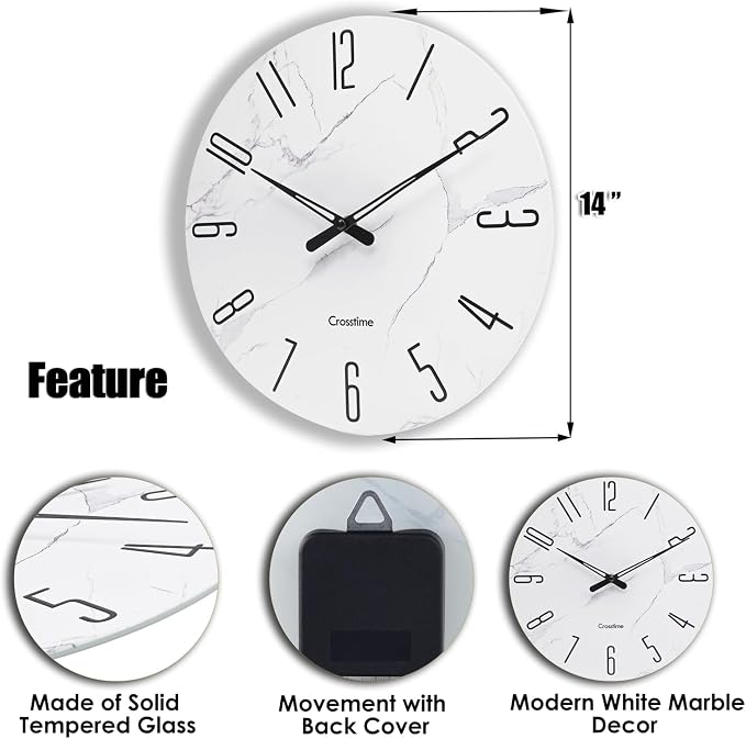 Crosstime 14 Inch Wall Clock - Image 3