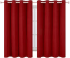 LEMOMO Blackout Curtains 66 x 54 Inch Long Red Curtains Set of 2 Panels Room - Image 2