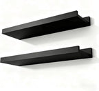Black Floating Shelves for Wall Decor, Wall Mounted Wood Storage Shelf for by Unknown