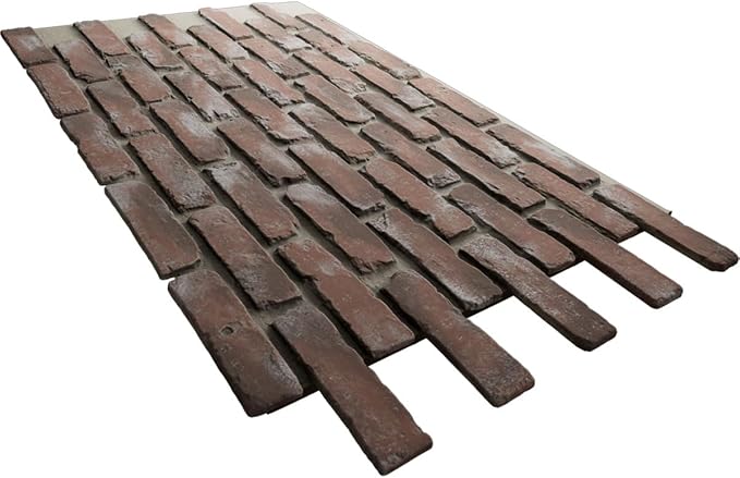 EverStone Aged Brick Faux Brick Panel, 46 7/8"W x 27"H x 1 1/4"D, Burnished Red - Image 6
