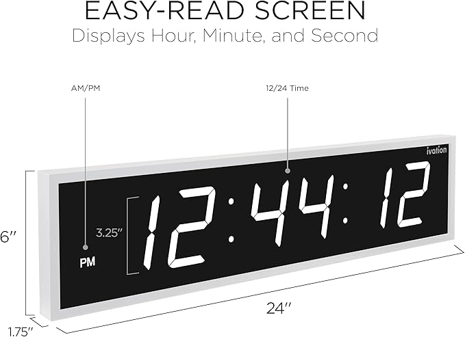 Ivation Oversized Large Digital Wall Clock - Image 2