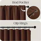 CUCRAF Brown Blackout Curtains 54 inch Length 2 Panels Set, Rod Pocket Room - Image 2