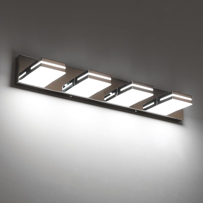 SineRise LED Modern Bathroom Vanity Light Fixtures, Chrome Modern Acrylic - Image 2