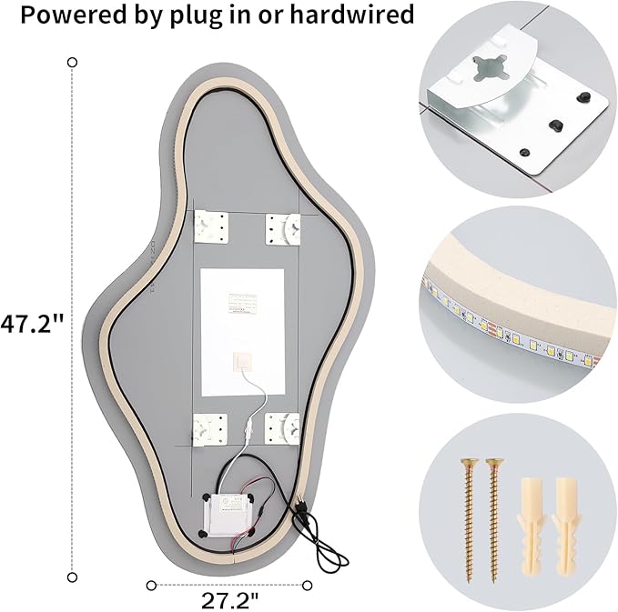 Modern Irregular LED Bathroom Mirror - Image 6