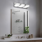 Modern LED Small Bathroom Lights Fixtures 3-Light, Stainless Steel Chrome - Image 7