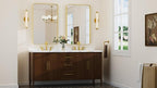 Keonjinn Gold Bathroom Mirrors for Over Sink, 40” x 24” Rounded Rectangle - Image 2