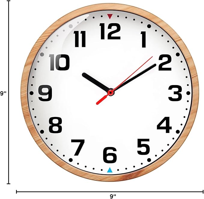 SIN&MI Wall Clock 9 Inch Battery Operated Silent Non-Ticking Wall Clock Modern - Image 8