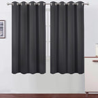 LEMOMO Dark Grey Blackout Curtains 52 x 63 Inch Length/Set of 2 Curtain by Lemomo