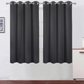 LEMOMO Dark Grey Blackout Curtains 66 x 63 Inch Length/Set of 2 Curtain by Lemomo