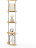 Furinno TURN-N-TUBE Corner Shelf, 5-Tier Corner Bookshelf, Open Storage Shelves - Image 7
