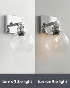 Bathroom Light Fixtures, 1-Light Silver Vanity Light - Image 3