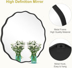 WallBeyond Round Wavy Mirror for Wall Decorative 28 inch, Modern Round Mirror - Image 5