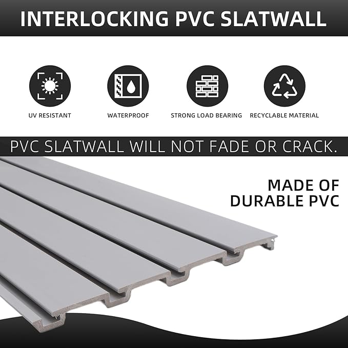 Slat Wall Paneling Garage Wall Organizer, Slat Board PVC Wall Panels Garage - Image 3