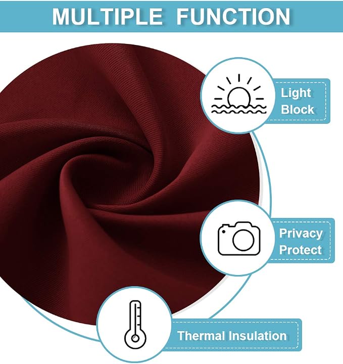 RYB HOME Living Room Curtains 36 inch Length, Darkening Energy Efficient Window - Image 7