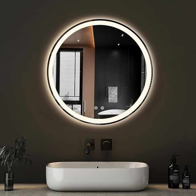 DUMOS 24 Inch Round LED Bathroom Mirror by DumosLifestyle