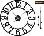 LEIKE Large Wall Clocks, Non Ticking, Battery Operated Rustic Round Modern Big - Image 7
