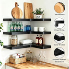 Floating Corner Shelves, Wall Shelf Set of 3, Shelves - Image 3