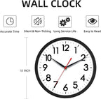 AKCISOT 18 Inch Wall Clock Large Silent Non-Ticking Wall Clocks Battery Operated - Image 7