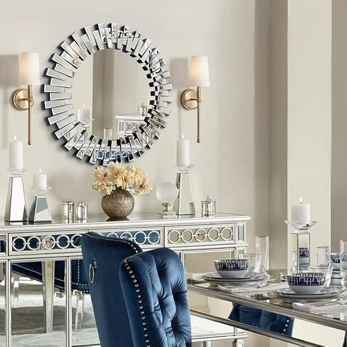 Chende Round Mirrors for Wall Decor, Modern Decorative Mirror for Entryway - Image 9