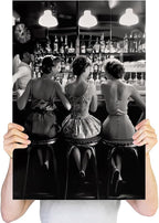 Vintage Black and White Posters Trendy Women Drink Cocktail Wall Art Funky - Image 3