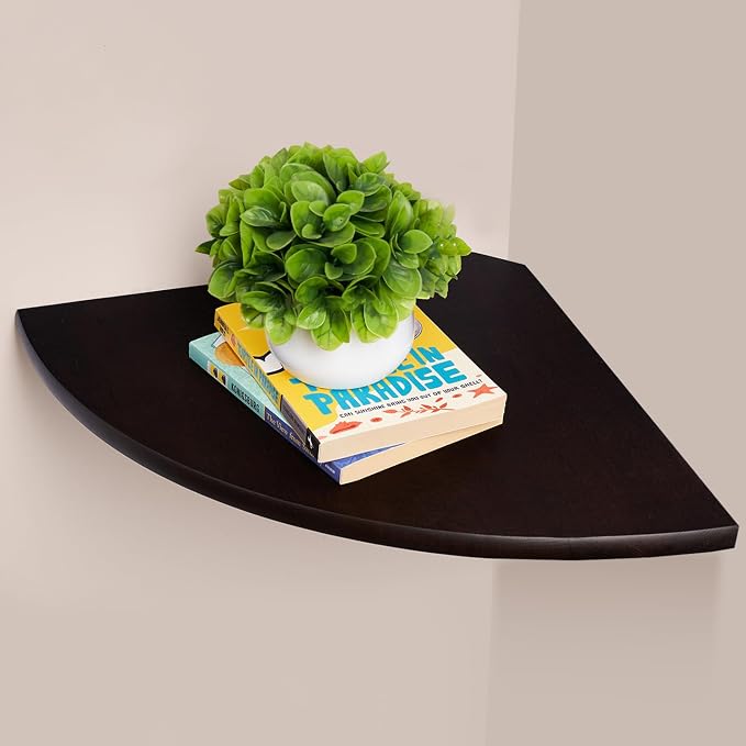 Gieanoo Corner Wall Shelf, 12inch Solid Oak Wood Floating Corner Shelf by GIEANOO