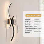 CANEOE Modern LED Wall Sconce Set of Two, 3000K Warm White Led Wall Light - Image 6