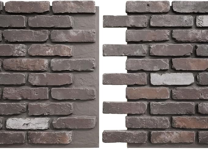 EverStone Aged Brick Faux Brick Panel, 46 7/8"W x 27"H x 1 1/4"D, French - Image 8